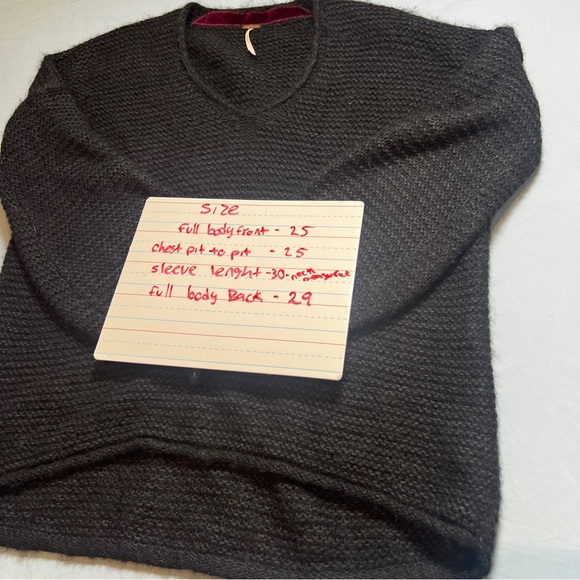 Free People xSmall Oversized Alpaca Blend Black Ultrasoft All Mine Sweater Cozy - Picture 12 of 12